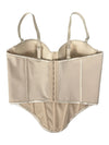 Pearl Embroidered Bustier Corset Crop Top High Street Evening Bralette