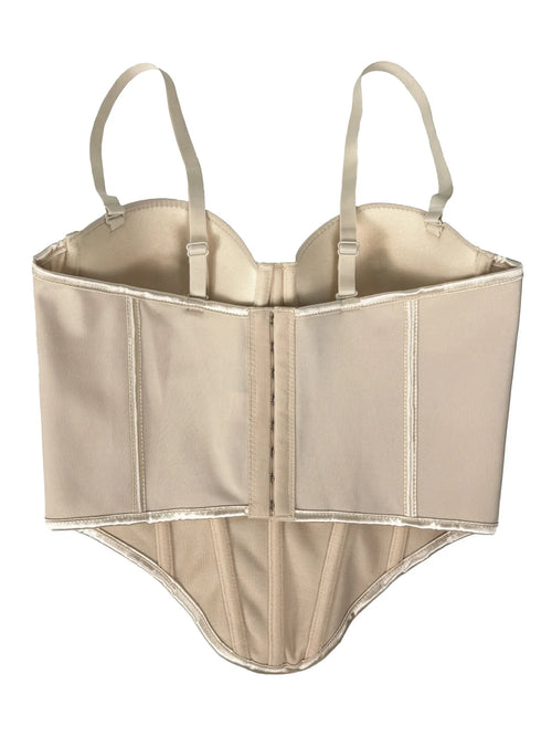 Pearl Embroidered Bustier Corset Crop Top High Street Evening Bralette