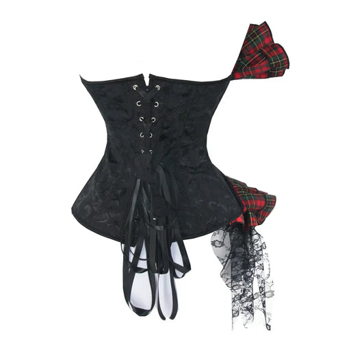 Victorian Ruffle Floral Lace Overbust Corset Bustier Body Shaper Top