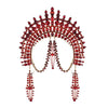 Exaggerated Rhinestone Tassel Crown Headpiece