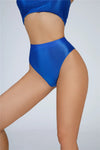 High-Waist Oil Glossy Sheer G-String Thong Satin Smooth Seamless Briefs
