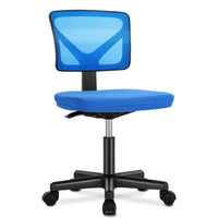 JHK Mesh with Lumbar Support Armless Office Chair Low Back with Wheels Adjustable Height 360° Rolling Swivel Computer Chair