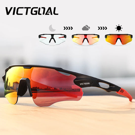 VICTGOAL Photochromic Cycling Sunglasses for Men Women Sports UV400 Protection Bicycle Eyewear MTB Mountain Road Bike Eyeglass