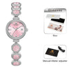 Women's Elegant Bracelet Quartz Watch Red Dial Waterproof