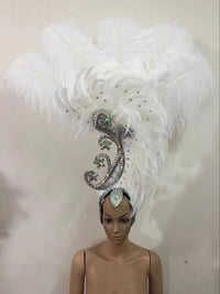 The Stardust Royal Plume – Feathered Carnival & Cabaret Stage Headdress