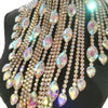 Rhinestone Crystal Long Fringe Tassel Necklace