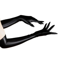 80D Satin Shiny High-Elasticity Opera Length Gloves Stage Performance Gloves