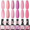 6Pcs/ Set Macaron Series Gel Nail Polish For Nails Glitter Nude Pink Blue Purple Hybrid Nail Art Gel Varnish Soak Off UV Gel Kit