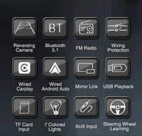 ESSGOO 7 Inch 2 DIN Car Stereo Radio Wired Carplay Android Auto MP5 Player Touch Screen USB/TF CAM AUX FM Bluetooth Head Unit