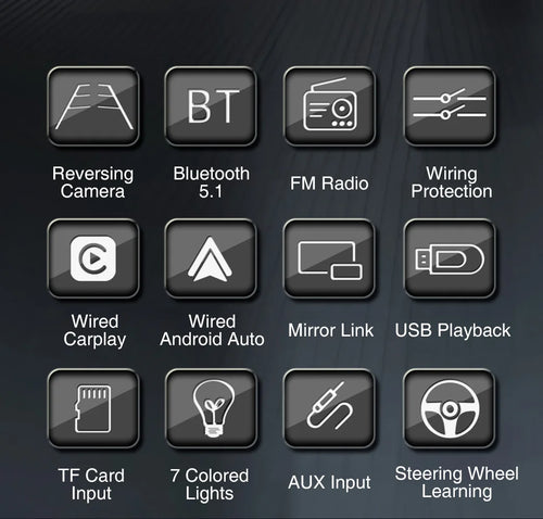 ESSGOO 7 Inch 2 DIN Car Stereo Radio Wired Carplay Android Auto MP5 Player Touch Screen USB/TF CAM AUX FM Bluetooth Head Unit