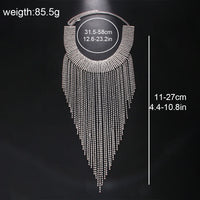 Rhinestone Fringe Tassel Choker Chain Necklace