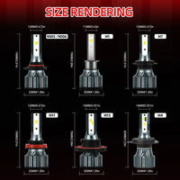 roadsun 2pcs LED Bulbs 9005/HB3 9006/HB4 H11 H7 H1 H4 H13 High Low Beam Headlight All-in-one, 28000LM 200W Ultra-white 6500K