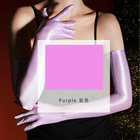 80D Satin Shiny High-Elasticity Opera Length Gloves Stage Performance Gloves