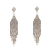 Vintage Crystal Tassel Drop Earrings – Elegant Geometric Multi-Strand Statement Earrings for Weddings, Galas & Evening Wear