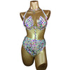 Sparkly Samba Carnival AB Crystal Wire Bra & High-Waisted Panties Costume Set