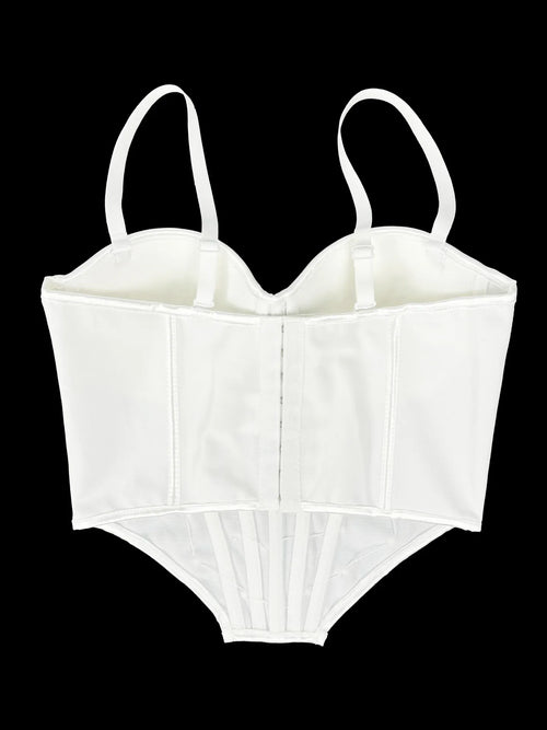 Pearl & Sequin Embroidered Floral Bustier Corset Top Asymmetric Camisole Bralette