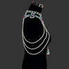 Dazzling Simulated Pearl String Bra Chain & Bikini Shawl Chest Jewelry