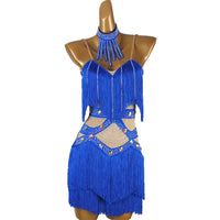 Professional Latin Dance Competition Dress & Tassel Fringe Performance Outfit