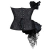 Victorian Ruffle Floral Lace Overbust Corset Bustier Body Shaper Top