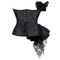 Victorian Ruffle Floral Lace Overbust Corset Bustier Body Shaper Top