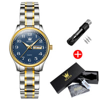 Women's Two Tone Stainless Steel Quartz Watch With Date