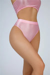 High-Waist Oil Glossy Sheer G-String Thong Satin Smooth Seamless Briefs