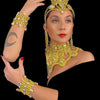 Yellow Rhinestone Showgirl Jewelry Set
