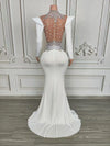 Rhinestone Floral Embroidered Mermaid Gala Gown & Trailing Evening Dress