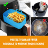 2pcs Air Fryer Silicone Tray Rectangle Oven Baking Basket Reusable Liner Insert Dish Fried Chicken for Airfryers Accessories