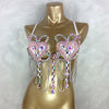 Dazzling Samba Carnival Crystal Wire Bra Costume Top