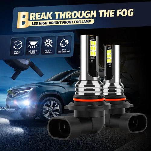 9005/HB3 9006/HB4 H11 5202 Fog Bulbs 27000LM 160W Power Headlights 6000K White 12 PCS LED Chips GOOD HEAT DISSIPATION 2PCS