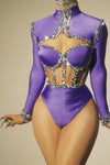 Crystal Tube Top, High-Waist Shorts & Bolero Jacket 3-Piece Performance Costume Set