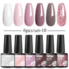 6/8Pcs Spring Pink Color Gel Nail Polish Set Semi Permanent Varnishes Nail Art Design Hybrid Soak Off UV LED Gel Manicure Kit