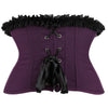 Gothic Underbust Corset Bustier Lace Ruffle Trim Front Busk Waist Cincher