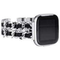 Fitbit Versa & Sense Leather Metal Band - Luxurious Design