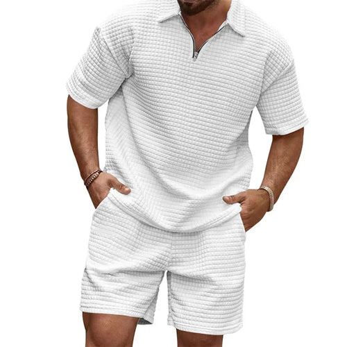 Men s Casual Outfit Short Sleeve Tee with Drawstring Shorts Set for a Stylish Summer Look