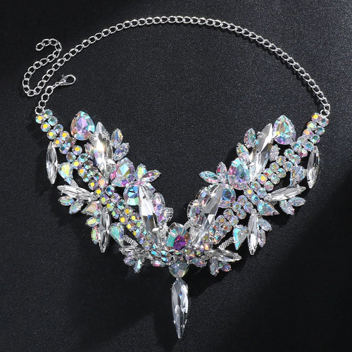 Multicolored Rhinestone Choker Necklace
