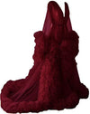 Voluminous Illusion Tulle Ruffle Long Robe Dressing Gown