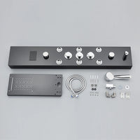 LED Shower Panel Tower System Rain Waterfall Shower Column Hydroelectricity LCD Display With Massage Body Spa Bath Shower Faucet