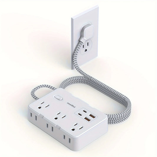 Multitap Power Strip US Plug AC Outlet USB Port Type C 5-10ft Braided Extension Cord Smart Home Electrical Socket Network Filter