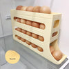 AMOBOX  Eggs Holder For Fridge,4 Tiers Auto Rolling Fridge Egg Organizer,Space-Saving Egg Dispenser Holder,Holds 30 Eggs,Kitchen