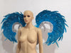 Showgirl Feather Wing Backpiece with Rhinestone Scroll Frames