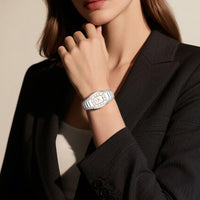 Women's White Ceramic Crystal Bracelet Watch Quartz Gift
