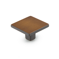 Distressed Bronze Drawer Pulls "Armand" Square Knobs and Curved Handles Euro • Knobs