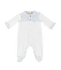 PURETE - White Blue Footie for Babies