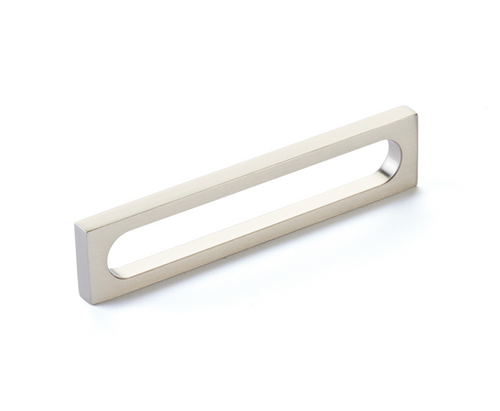 Brushed Nickel "Loop" Square Drawer Pulls and Cabinet Knobs Euro • Knobs