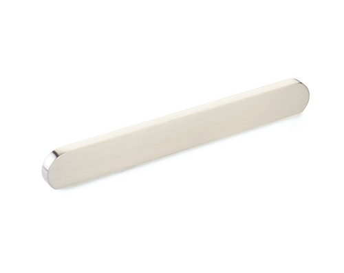 Brushed Nickel "Bit" Rounded Drawer Pulls and Cabinet Knobs Euro • Knobs