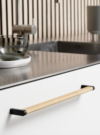 Black and Oak Wood "Crossing" Cabinet Knob and Drawer Handles Euro • Knobs