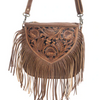 Hand tooled Fringe Bag