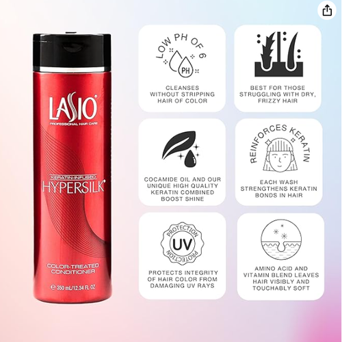 Lasio Keratin-Infused Hypersilk Color Treated Conditioner 12.34 Oz